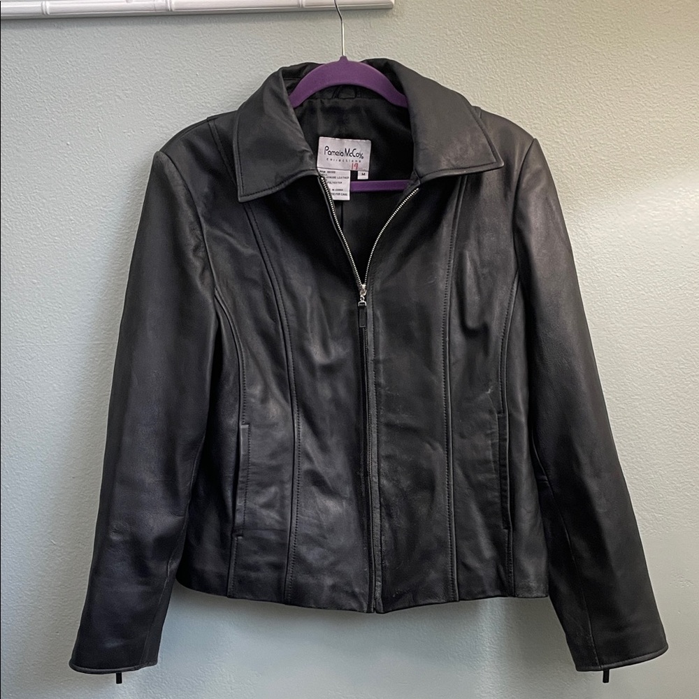 90s Vintage Black Leather Women's Jacket